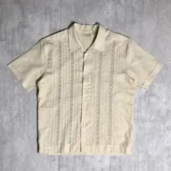 ヴィンテージ 半袖シャツ キューバシャツ 90s シルク リネン ボックス