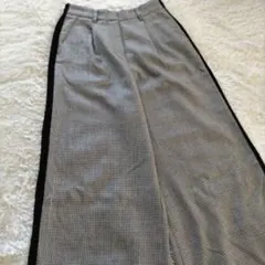 PLAIN PEOPLE ワイドパンツ 千鳥格子 ウール100％ Lサイズ