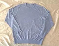 【新品未使用】トップバリュー　ウール100% 薄手　ブルーニット　春ニット