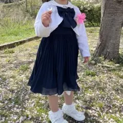 ネイビー プリーツ ワンピース 100cm~