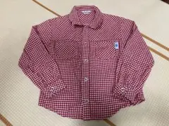 【値下げしました】ギンガムチェック　シャツ　長袖　110cm 赤　レッド