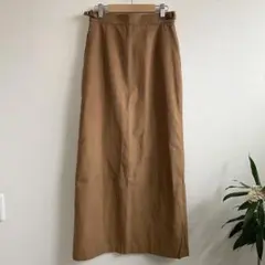 BEAUTY&YOUTH フェイクスエード ロングタイトスカート モカ