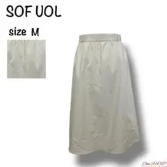 【SOFUOL】ソフール フレア膝丈スカート ベージュ ウエストゴム インナーのサムネイル