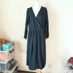 フォグリネンワーク 北欧暮らしの道具店別注チェック柄 リネンワンピース