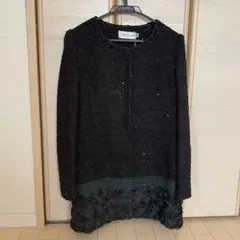 レディース　フォーマル ラメツイード　ノーカラージャケット