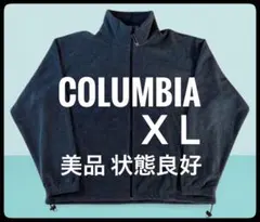 【美品】00s Columbia ジップアップ 長袖 フリース 刺繍 XL