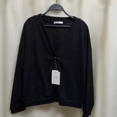 新品 大きいサイズ 黒 サーマルワッフル カーディガン 羽織り LL