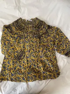 美品　ZARA花柄ブラウスシャツ 七分袖