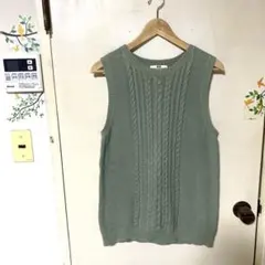 ユニクロUNIQLO ニットベスト　ＸＬ　グリーン