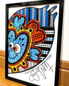 T*A様 ２L額付き　アート　オリジナルアート　イラスト　原画　ペン画　アクリル