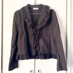 未使用★Relish ブラック レディース フリル テーラードジャケット 春夏用