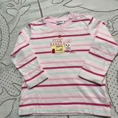美品♡ミキハウス♡トップス　カットソー ♡90cm ピンク ストライプ