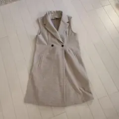 しまむら☆ベージュ ダブルブレスト ベスト☆ジレ