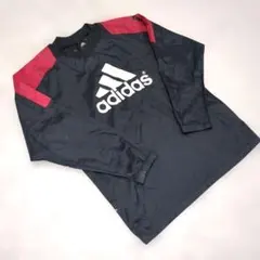 adidas アディダス ピステ ウィンドブレーカー 黒 赤 140