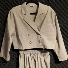 ギンガムチェックのセットアップです！ クラシック ジャケット 昭和 オシャレ