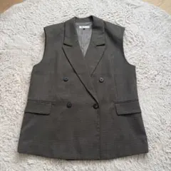 MOUSSY チェック柄 ダブルブレスト ジレ ベスト