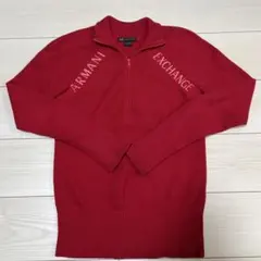ARMANI EXCHANGE ハーフジップ ニット レッド Sのサムネイル