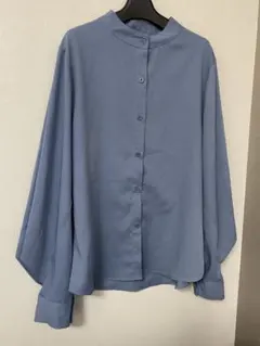 バルーンスリーブスタンドカラーシャツ