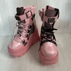 新品級❗️ ピンク　厚底　ハイカット　ブーツ　PUNK 原宿　22〜22.5cm