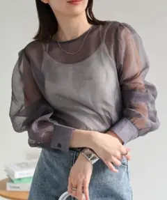 sakishimatokyo シアーブラウス シアーパフトップスのサムネイル