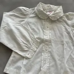 Laura Ashley girlsホワイト レース付き長袖シャツ