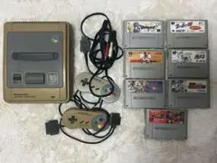[ジャンク品] 任天堂 スーパーファミコン 本体+コントローラー2個+ソフト7