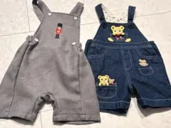 ミキハウスデニムサロペット美品　兵隊さんサロペット新品70cm~ 80cm