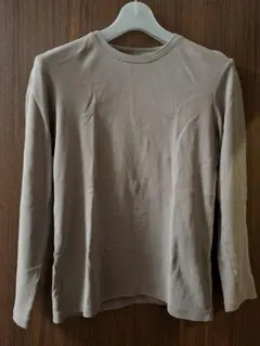 ユニクロ　長袖　ロンTシャツ　ベージュ　サイズS　メンズ