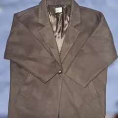 【LOWRYS FARM】ウールライクユルジャケットコート(グレージュ)