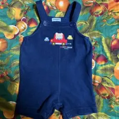 MIKIHOUSE ミキハウス ファースト ロンパース ネイビー 車 熊刺繍