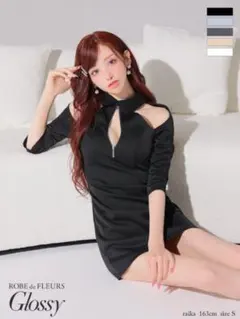 ROBE de FLEURS Glossy ミニドレス ブラック S - メルカリ