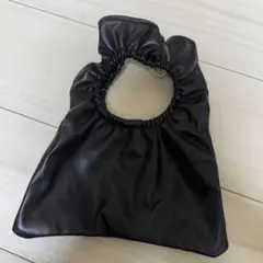 ブラック合成皮革ハンドバッグ