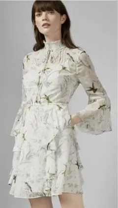 TED BAKER 鳥とボタニカル　ワンピースドレス TED BAKER 鳥とボタニカル ワンピースドレス - メルカリ