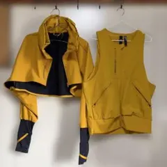 adidas WIND.RDY ベスト ジャケット セット マスタード