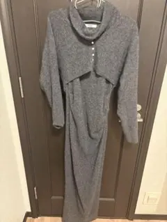 SNIDEL グレー ニットワンピース 長袖
