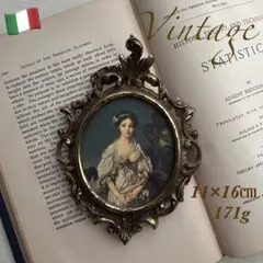 【アンティークフレーム】ロカイユ 真鍮 ゴールド 貴婦人 イタリア 壁掛け