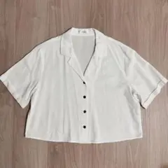 2PINK 半袖 ショート丈シャツ ホワイト レディース L しまむら