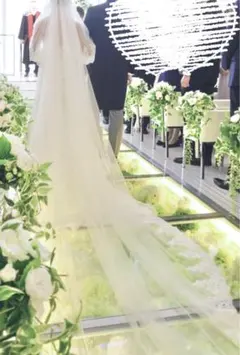 【美品】ロング3.5m ウェディングベール 2層 コーム付