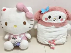 ハローキティ マイメロディー 一番くじ ぬいぐるみ 特大 おまけ付き