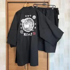 楽にゃん堂 甚平 猫 和風 大きいサイズ