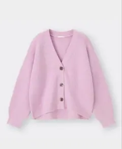 GU パフィータッチパフスリーブカーディガン ピンク Sサイズ