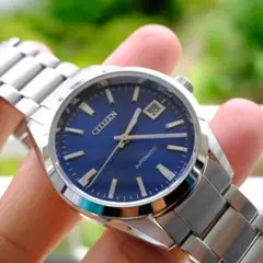 超美品 CITIZEN メカニカル NB105059L 自動巻き時計 ブルー - メルカリ