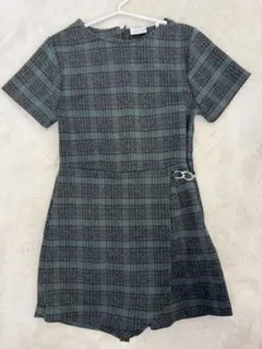 ZARA チェック　オールインワン　キュロットスカート　ワンピース