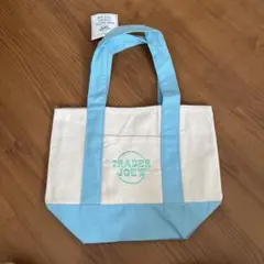 ★新品タグ付★TRADER JOE’Sキャンバスミニトートバッグ　ライトブルー