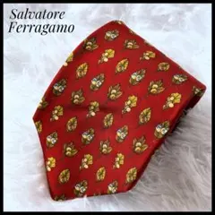 Salvatore Ferragamo】ネクタイ シルク ライオン ラッパ柄 - メルカリ