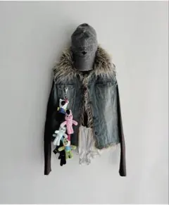 litmus ヴィンテージ ファー付きデニムジャケット ベスト セレクト 古着