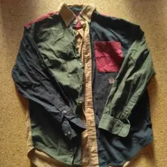 古着Tommy Hilfiger マルチカラー長袖シャツ M