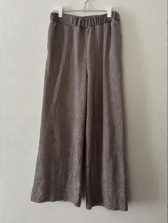 LEPSIM ベロア ストレートパンツ グレージュ