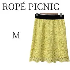 ROPÉ PICNIC 花柄レース ひざ丈フレアスカート カジュアル Ｍ