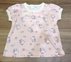 タグ付新品 ハローキティ 半袖Tシャツ ピンク ギンガムチェック